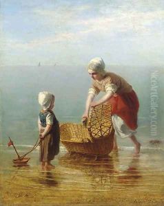 Mother and Child by the Sea by Jozef Israels