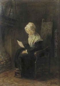 Reading a letter by Jozef Israels