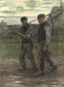 Harvesters setting out by Jozef Israels
