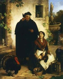 Il Parroco e la Perpetua by Angelo Inganni