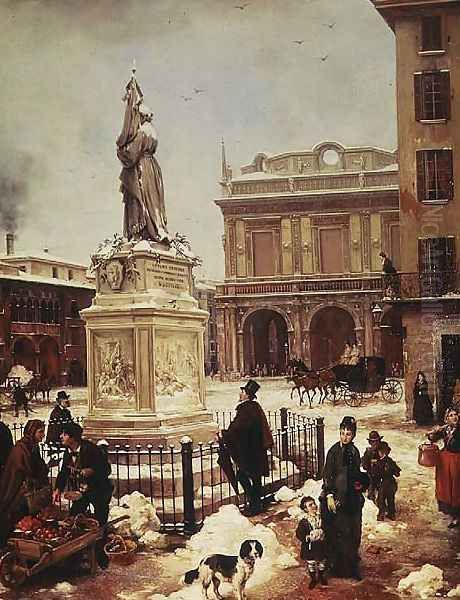 Piazza della Loggia under Snow - view 1