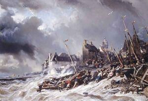 Hurricane before Saint Malo by Eugene Isabey