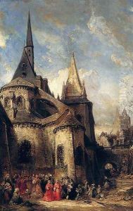 La Procession by Eugene Isabey