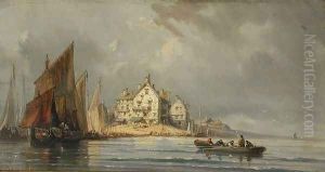 Coastal Landscape with Boats and Constructions