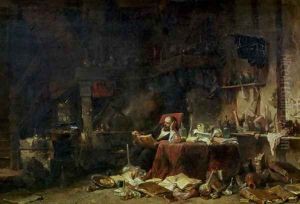 Interior of an Alchemists Study by Eugene Isabey