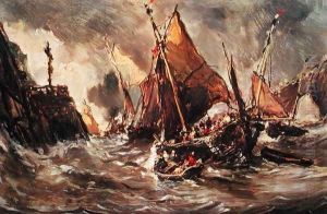 Ships in a Storm by Eugene Isabey