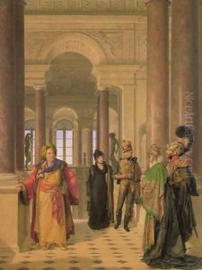 The Main Staircase of the Louvre