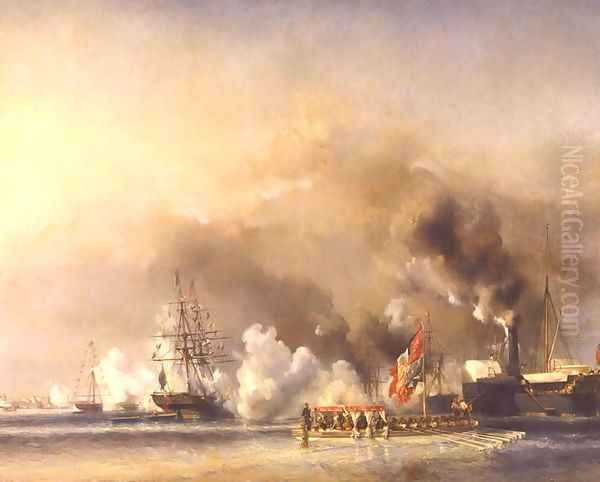 King Louis Philippe 1830-48 Escorting Queen Victoria 1819-1901 Aboard the Royal Yacht Victoria and Albert at Treport - view 1