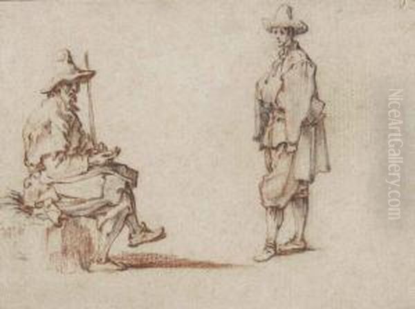 Studies Of Two Men In Contemporary Costume, - view 1