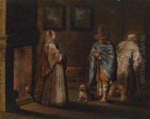 Interior With A Woman And Two Beggars