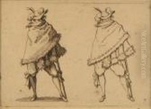 L'homme Enroule Dans Son Manteau by Jacques Callot