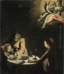 The Holy Family At The Dinner Table by Jacques Callot