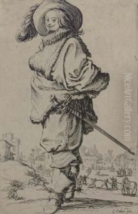 Le Gentilhomme Au Plastron De Fourrure, From La Noblesse by Jacques Callot