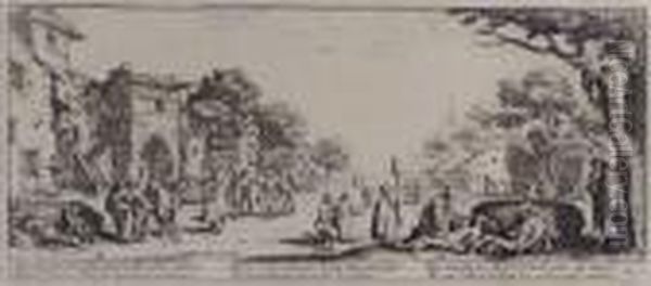 Les Mourants Sur Le Bord Des Routes, From Les Grandes Miseres De La Guerre - view 1