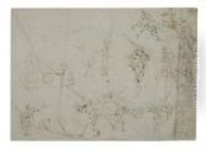 Sheet Of Studies With Soldiers And Military Scenes by Jacques Callot