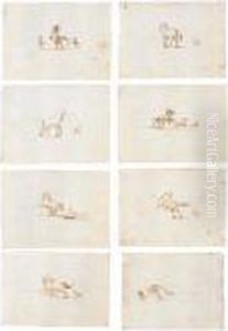 Eight Studies Of Horses In Various Poses by Jacques Callot