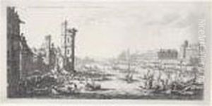 Les Deux Grandes Vues De Paris (lieure 667-668) by Jacques Callot