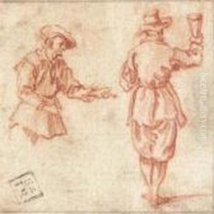 A Stooping Figure, Half-length, And A Figure Seen From Behindholding A Club by Jacques Callot