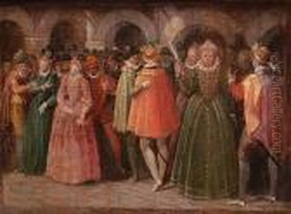 Study Of Elizabethan Figures - view 1