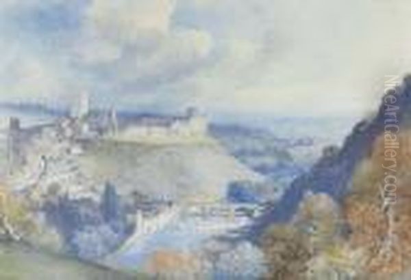 Richmond Castle And Town, Yorkshire by William Callow