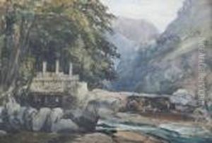 East Lyn Valley, Lynmouth by William Callow