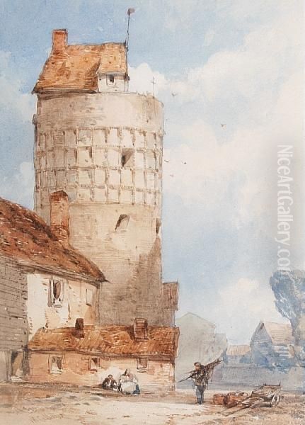 Travellers Resting Before A Tower - view 1