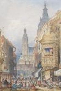 A Market Square by William Callow