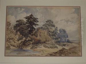 Study Of Trees By A Pond by William Callow