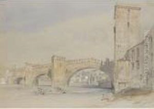 The Old Bridge, Verona by William Callow
