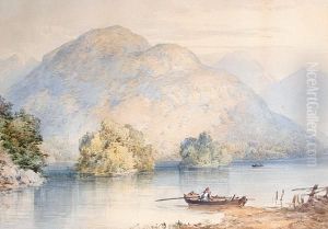 Rowing On A Mountain Lake