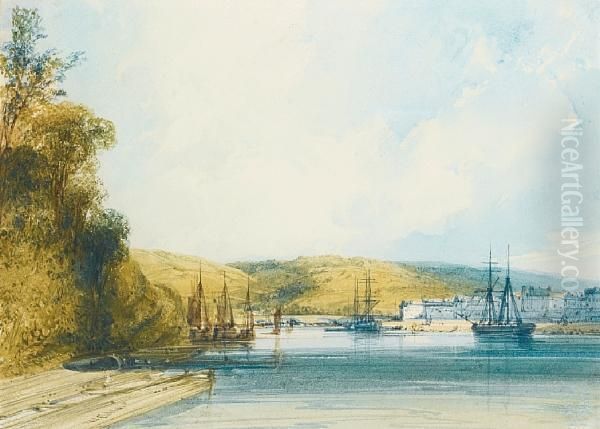 Shipping At Anchor On The Seine, Rouen - view 1