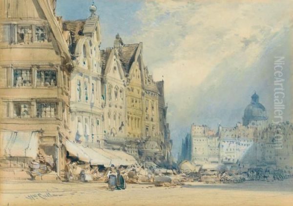Market Day In A Continental Town - view 1