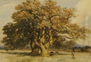 Landscape With Figure And Cattle By An Oak Tree