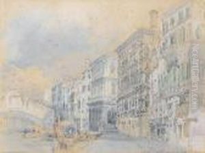 The Rialto Bridge, Venice, Together With Adrawing Of Piazza Maggiore, Bologna