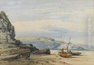 Beached Boats In A Cove