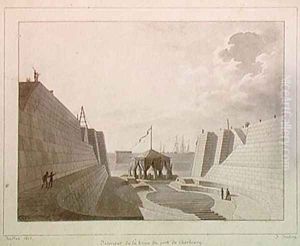 Dry dock at Cherbourg by Jean-Baptiste Isabey