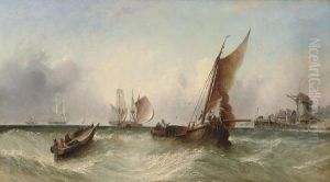 A Busy Day Off The Harbour Mouth by William Callow