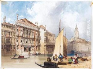The Palazzo Pisani-moretta On The Grand Canal, Venice by William Callow