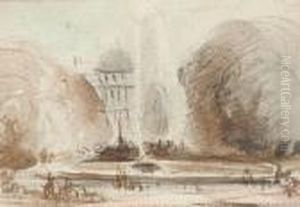 Les Jardins Tuilleries, Paris by William Callow