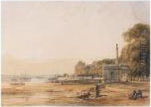 View On The Seine Near Paris by William Callow