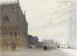 The Doges' Palace And The Riva Degli Sciavoni by William Callow