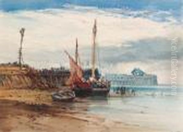 Boulogne At Low Tide, France - view 1