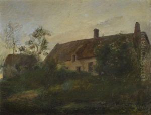 Vue D'une Chaumiere by Adolphe Felix Cals