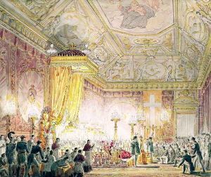 The Chapel of Rest of Louis XVIII 1755-1824 at the Tuileries by Jean-Baptiste Isabey