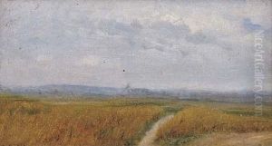 Un Chemin A Travers Les Champs by Adolphe Felix Cals