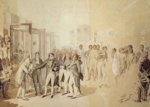 Napoleon I 1769-1821 Visiting the Sevene Brothers Factory in Rouen by Jean-Baptiste Isabey
