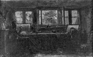 Interieur De L'atelier De L'artiste En 1847 by Adolphe Felix Cals
