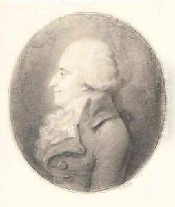 Portrait of a man in profile to the left, said to be Louis-Antoine de Saint-Just by Jean-Baptiste Isabey