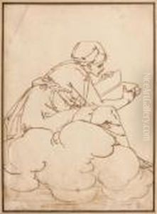 Etude De Figure Lisant Assise Sur Unnuage Etude De Figure Lisant Assise Sur Unnuage
