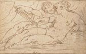 Venus Et Apollon by Luca Cambiaso